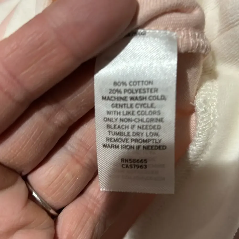 Harper Canyon 8 blush pink white sleeved velour sweatshirt nwt perfect new